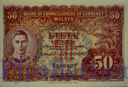 MALAYA 50 CENTS 1945 PICK 10b UNC RARE - Malasia