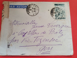 Maroc - Enveloppe De Rabat Pour La France En 1941 Avec Contrôle Postal - Réf 1555 - Cartas & Documentos