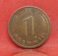 1 Pfennig 1982 G - TTB - Pièce Monnaie Allemagne - Article N°1217 - 1 Pfennig