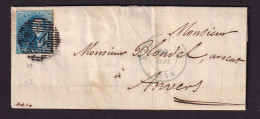 620/39 -- Lettre TP 2 Epaulette Barres 24 De BRUXELLES 1849 Vers Anvers - COB 150 EUR S/lettre - 1849 Epaulettes