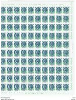 REPUBBLICA  VARIETA': 1977  TURRITA  FLUORO + VINILE  -  £. 120  AZZURRO  E  VERDE  -  FGL. 100  N. -  C.E.I. 1100 D - Full Sheets