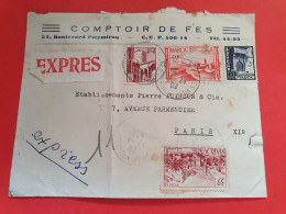 Maroc - Enveloppe Commerciale De Fèz En Exprès Pour Paris En 1952 - Réf 1586 - Briefe U. Dokumente