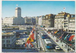 Switzerland Uncirculated Postcard - Trolleybuses In Lausanne - Bus & Autocars