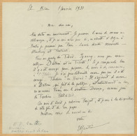 Émile-Félix Gautier (1864-1940) - Géographe Et Ethnographe - Lettre Autographe Signée - Erfinder Und Wissenschaftler