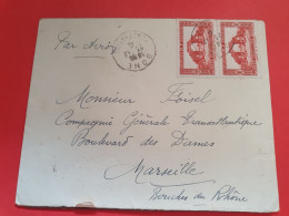 Algérie - Enveloppe De Bone Pour Marseille Par Avion En 1941, Affranchissement Recto Et Verso - Réf 1603 - Cartas & Documentos