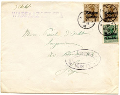 BELGIQUE - CB OC 1X2+3 A SPA A  + CENSURE VERVIERS SUR LETTRE, 1916 - Armée Allemande