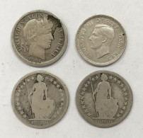 SVIZZERA 1/2  FRANCO 1879 X 2ES + USA DIME 1906 + GRAN BRETAGNA 3 PENCE 1941  E.920 - Autres & Non Classés