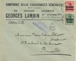 BELGIQUE - CB OC 2+14 SAINT HUBERT SUR LETTRE - Armée Allemande