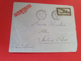 Indochine - Enveloppe De Saigon  Pour Fontaine Le Dun Par Avion En 1936 - Réf 1610 - Cartas & Documentos