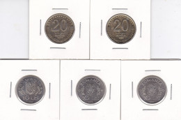 Romania, Lot Of 5 Coins - 10 Lei 1995-1996 FAO, 20 Lei 1992-199 - Roumanie