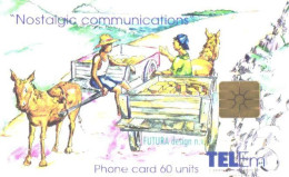 Antilles:Used Phonecard, Tel-em, 17.80 Nafls/10 US$, 60 Units, Men With Donkey Carts - Antillen (Niederländische)