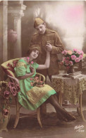 CPA - Couple - Un Soldat En Permission Avec Sa Femme - Colorisé - Belgia - Carte Postale Ancienne - Couples