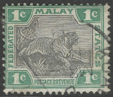 Federated Malay States. 1900-01 Tiger. 1c Used. Crown CA W/M SG 15b - Federated Malay States