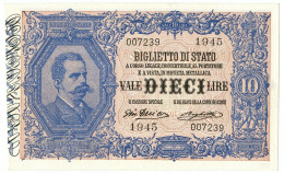 10 LIRE BIGLIETTO DI STATO EFFIGE UMBERTO I 10/04/1915 SUP+ - Regno D'Italia – Autres