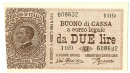 2 LIRE BUONO DI CASSA EFFIGE VITTORIO EMANUELE III 14/03/1920 QFDS - Sonstige