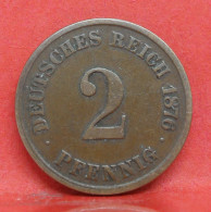 2 Pfennig 1876 A - TB - Pièce Monnaie Allemagne - Article N°1305 - 2 Pfennig