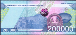 Uzbekistan 200000 Som 2022 - UNC # P- W93 - Uzbekistan