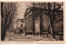 Carte Postale Ancienne Quissac - Le Temple Et La Promenade Du Tivoli - Religion - Quissac