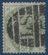 Grande Bretagne N°82 5 Pence Vert (POS HP/PH) Obltéré Killer (LS/5)  Très Frais & TTB - Used Stamps