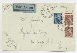 FRANCE MERCURE 75C PAIRE BDF +50C BLEU LETTRE FM AVION POSTE AUX ARMEES 27.5.1940 AU TARIF AFFR RARE - 1938-42 Mercurio