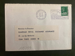 LETTRE TP M DE BEQUET 0,80 OBL.MEC.25-5 1977 25 BESANCON RP AN 1 DOUBS FESTIVAL INTERNATIONAL DE MUSIQUE (ANNEXE) - 1971-1976 Marianne De Béquet