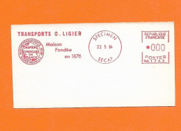 EMA FRANCE SPECIMEN TRANSPORT LIGIER 1876 1964 DEMENAGEMENT GARDE-MEUBLE CHAMBRE SYNDICALE DE FRANCE - Vrachtwagens
