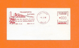 EMA FRANCE SPECIMEN TRANSPORT RAPIDE LARBRE MOILIN CAEN TOLBIAC PARIS LION LOEWE LEUWE LEO 1965 SECAP - Trucks