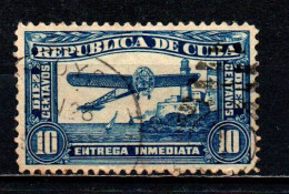 CUBA - 1914 - Airplane And Morro Castle - USATO - Sellos De Urgencia