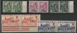 TUNISIE N° 305 à 309 Tous En PAIRE Neufs SANS Charnière ** (MNH) COTE 20 € Qualité TB - Unused Stamps