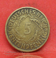 5 Rentenpfennig 1924 J - TTB - Pièce Monnaie Allemagne - Article N°1449 - 5 Rentenpfennig & 5 Reichspfennig