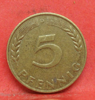 5 Pfennig 1968 D - TTB - Pièce Monnaie Allemagne - Article N°1456 - 5 Pfennig