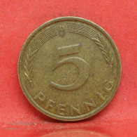 5 Pfennig 1974 D - TTB - Pièce Monnaie Allemagne - Article N°1458 - 5 Pfennig