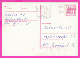 295776 / Germany BRD Berlin 1988 - 60 Pf. (Schloss Rheydt) Flamme Berlin "Saumur France .." Stationery Ganzsachen PSC - Postkarten - Gebraucht
