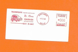 EMA FRANCE SPECIMEN TRANSPORT TOUTES DISTANCES CAMION TRUCK LKW DURU GARAGE REPARATION 28 ANET 1966 - Vrachtwagens