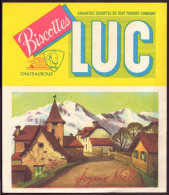 Buvard ( 18 X 15,5 Cm ) " Biscottes Luc " Joyeux Noël ( Pliures, Rousseurs ) - Biscottes