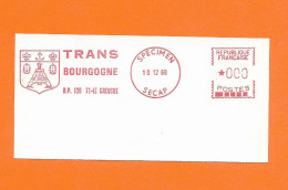 EMA FRANCE SPECIMEN TRANSPORT CAMION TRUCK LKW TRANS BOURGOGNE 71 LE CREUSOT 1969 ANCRE LYS PRESSE ARMOIRIE WAPPE - Other & Unclassified