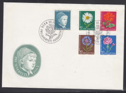 Switzerland 1963 Pro Juventute Flowers Mi#786-790 FDC Cover  - Lettres & Documents