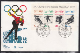 Germany 1971 Olympic Games Sapporo 1972 Mi#Block 6 FDC Cover - Covers & Documents