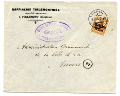 BELGIQUE - CB OC 15 TIENEN + GEPRUFT THIENEN SUR LETTRE, 1916 - Army: German