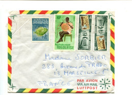 Rép. Togolaise - Affranchissement Sur Lettre Par Avion - Poisson / Artisanat / Timbre Sur Timbre / O.N.U. - Togo (1960-...)
