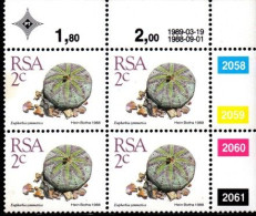 South Africa - 1989 Succulents 2c Control Block (1989.03.19) (**) - Hojas Bloque