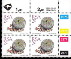 South Africa - 1992 Succulents 2c Control Block (1992.09.17) (**) - Blocs-feuillets