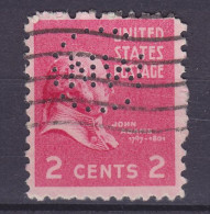 United States Perfin Perforé Lochung 'NWC' Or 'CNW' 1938 Mi. 413 A, 2c. John Quincy Adams (2 Scans) - Perforés