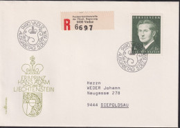 1974 Liechtenstein R- Brief MI:LI 615, Yt:LI 562, Zum.LI 536, Erbprinz Hans Adam, - Cartas & Documentos