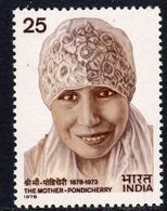 India 1978 The Mother, Pondicherry Birth Centenary, MNH, SG 878 (D) - Unused Stamps