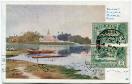 BIRMANIE CARTE POSTALE -IRRAWADDY BACKWATER MANDALAY BURMA DEPART RANGOON 16 DEC 34 POUR LA TURQUIE - Birmanie (...-1947)