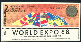 AUSTRALIA NLP 2 DOLLARS  WORLD EXPO 1988 UNC. - Andere & Zonder Classificatie