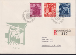 1962 Liechtenstein R- Brief MI:LI 424-426, Yt:LI 370-372, Zum.LI 361-363, Weihnachten - Storia Postale