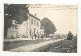 JC, Cp, Chemin De Fer, Intérieur De La Gare Avec Train, 10, MUSSY SUR SEINE, écrite 1915 - Estaciones Con Trenes