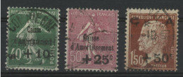 CAISSE D'AMORTISSEMENT 3ème Série Cote 112 € N° 253 à 255 Oblitérés. TB - 1927-31 Caisse D'Amortissement